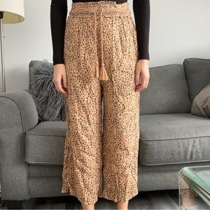 Abercrombie Brown Leopard Print Wide leg pants